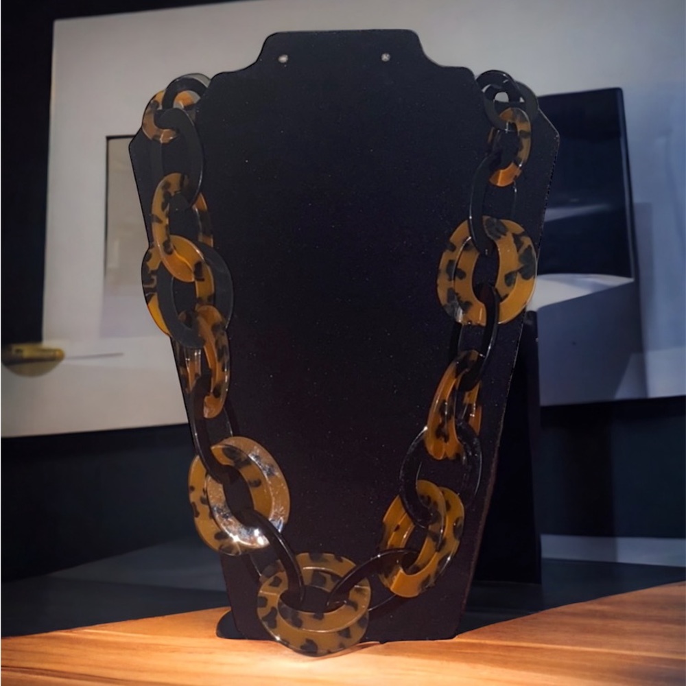 Black and Leopard print necklace